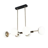 Apliqa Pura Sıralı Siyah Gold 60 Watt Modern Oturma Odası, Yemek Masası Üstü,  Salon Avize thumbnail 2