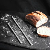 Alüminyum Metal Oklava 2'li Set 99-49 cm Börek Hamur Yufka Açma Silindir Yuvarlak Uzun Kısa Mutfak thumbnail 6