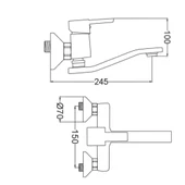 Gms Elit Mix Siyah Krom Kuğu Eviye Mutfak Bataryası EL245-SK thumbnail 2