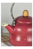Vintage Ahşap Saplı Emaye Demlik Kettle 2,5Lt Kırmızı KR179-C - 3