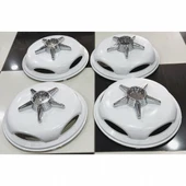 FORD TRANSİT TEK TEKER-JUMBO 16'' İNÇ BEYAZ JANT KAPAĞI 4 ADET 5 KOLLU FIRFIR - 4