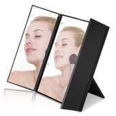 Monozone Katlanabilir 8LEDli  Makyaj Aynası Taşınabilir Seyahat Aynası 3 Taraflı MasaÜstü 25-15cm - 7