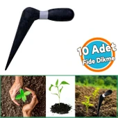 Fide Dikme Aparatı Aleti Fide Dikici Ve Sökücü Siyah Plastik 18 cm (10 Adet) - 1