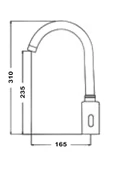 Gms Fotoselli Sensörlü Altın Lavabo, Eviye Bataryası Tek Girişli FT004-A - 2