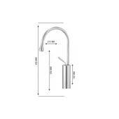 Gms Damla Çanak Beyaz Altın Lavabo Bataryası DML001-BA thumbnail 2