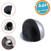 Yarımay Kapı Stoperi Tamponu Vidalı Metal Ağır Kapı Stopu Hızlı Durdurucu Tutucu Krom Gümüş 1 Adet thumbnail 1
