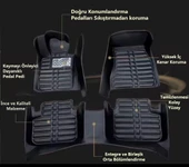 Audi A3 8V HB ve Sedan Uyumlu 2013-2020 5D Havuzlu Karbon Dizayn Paspas Seti thumbnail 3