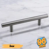 Pürüzsüz 96 mm İnox Metal 10 Adet Mobilya Mutfak Çekmece Dolap Dolabı Kapak Kulbu Kulpu Kulpları thumbnail 5