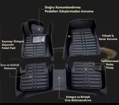 Citroen C5 Aircross Uyumlu 2020 Sonrası 5D Havuzlu Karbon Dizayn Paspas Seti thumbnail 3