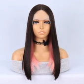 Kahverengi Pembe Işıltılı Tül Peruk thumbnail 1