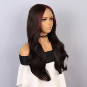 Kahverengi Perçemler Kızıl Işıltılı Tül Peruk thumbnail 2