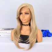 Katlı Kesim Balköpüğü Platin Röfleli Yan Tül Peruk thumbnail 3