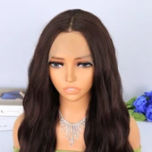 Koyu Kahverengi Dalgalı Tül Peruk thumbnail 4