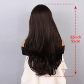 Kahverengi Perçemler Kızıl Işıltılı Tül Peruk thumbnail 5