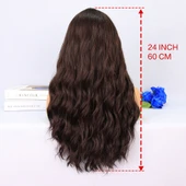 Koyu Kahverengi Dalgalı Tül Peruk thumbnail 7