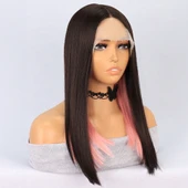 Kahverengi Pembe Işıltılı Tül Peruk thumbnail 2