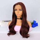 Kızıl Kahve Hafif Dalgalı Tül Peruk thumbnail 3