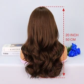 Kumral Önlerde Platin Işıltılı Dalgalı Tül Peruk thumbnail 8