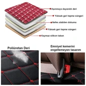 Kapitone Bordo Deri Oto Koltuk Minderi - 5