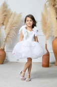 Dantelli Mini Elbise Beyaz - 1