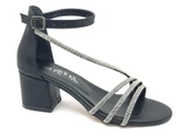 İremsu Dört Şerit Taş Detaylı Kısa Topuklu Kadın Abiye Ayakkabı thumbnail 4