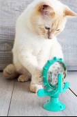 Vantuzlu Zilli İnteraktif Dönebilen Mama Kaplı Renkli Eğlenceli Eğitici Kedi Oyuncağı - 7