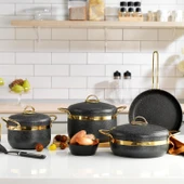 Goldie Y.y.tencere Seti-7 Parça-Siyah - 1