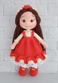 Kırmızı Merve Bebek Amigurumi Organik Oyuncak - 1