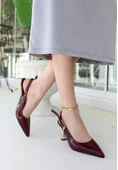 Zalin Bordo Rugan Topuklu Ayakkabı thumbnail 2