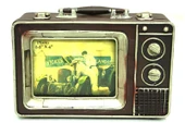 Dekoratif Metal Televizyon Bavul Vintage Biblo Hediyelik - 1