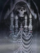 Parti Aksesuar 5D Elmas Boyama 3 Farklı Resim Değişenli Halloween İskelet Tablosu 30x40 cm - 2