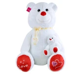 Gülen Yavrulu Ayı 95 cm Pelüş Ayı Sevgiliye Hediye thumbnail 1
