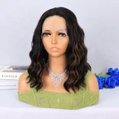 Siyah Karamel Işıltılı Tül Peruk thumbnail 3