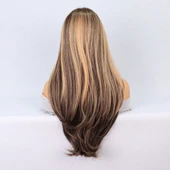 Kumral Balköpüğü Röfleli Katlı Kesim Tül Peruk thumbnail 7