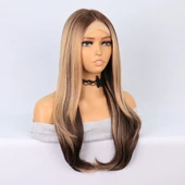 Kumral Balköpüğü Röfleli Katlı Kesim Tül Peruk thumbnail 2