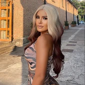 Platin Çikolata Kahve Ombreli Uzun Dalgalı Tül Peruk - 4