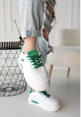 Chris Beyaz Cilt Yeşil Detaylı Bağcıklı Spor Ayakkabı thumbnail 3