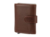 Bagacar DG02 Hakiki Deri Çıtçıtlı Mekanizmalı Cüzdan Kartlık Kahve - 4