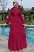 Jale Elbise Bordo - 6
