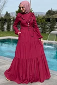 Jale Elbise Bordo - 5