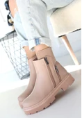 Menta Nude Cilt Fermuar Aksesuarlı Bot - 3