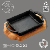Lava Sahan Dikdörtgen Siyah Mat Ahşap Stand 12 X 15 Cm Eco - 4