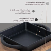 Lava Sahan Kare Siyah Mat Ahşap Stand 12 X 12 Cm Eco - 6