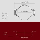 Lava Sahan Yuvarlak Kırmızı 16 Cm - 1