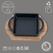 Lava Sahan Kare Siyah Mat Ahşap Stand 12 X 12 Cm Eco - 4