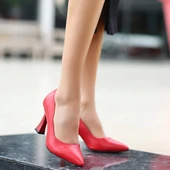 Ulba Kırmızı Cilt Stiletto Ayakkabı thumbnail 5
