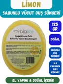 LİMON Özlü Doğal El Yapımı Sabunlu Vücut Duş Süngeri - Bialife - 1