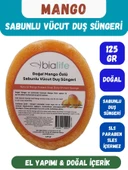 MANGO Özlü Doğal El Yapımı Sabunlu Vücut Duş Süngeri - Bialife - 1