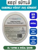 KEÇİ SÜTLÜ Özlü Doğal El Yapımı Sabunlu Vücut Duş Süngeri - Bialife - 1