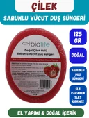 ÇİLEK Özlü Doğal El Yapımı Sabunlu Vücut Duş Süngeri - Bialife - 1